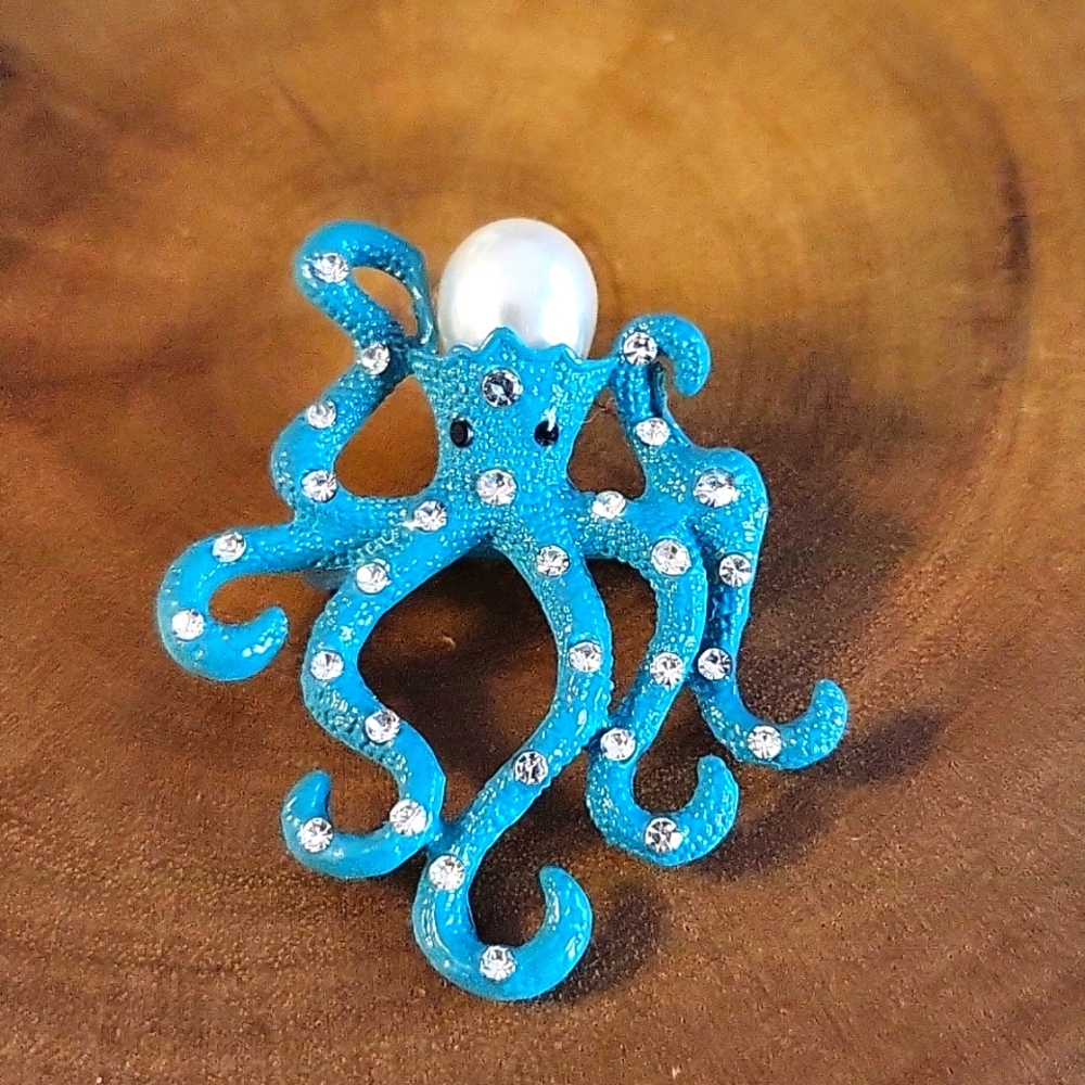 Octopus Brooch/Pendant - Blue - NWOT